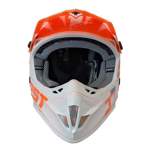 First Racing K2 Lightning Bolt Junior MTB Helmet Orange / White / Blue