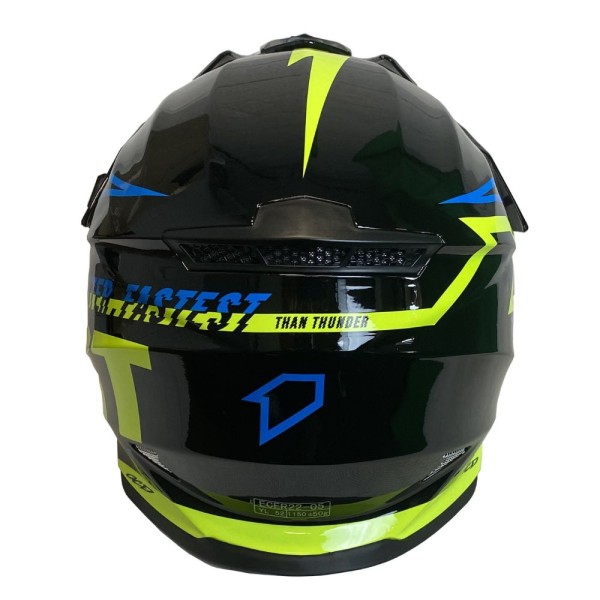 Casque de VTT Junior First Racing K2 Lightning Bolt Noir  Jaune  Bleu