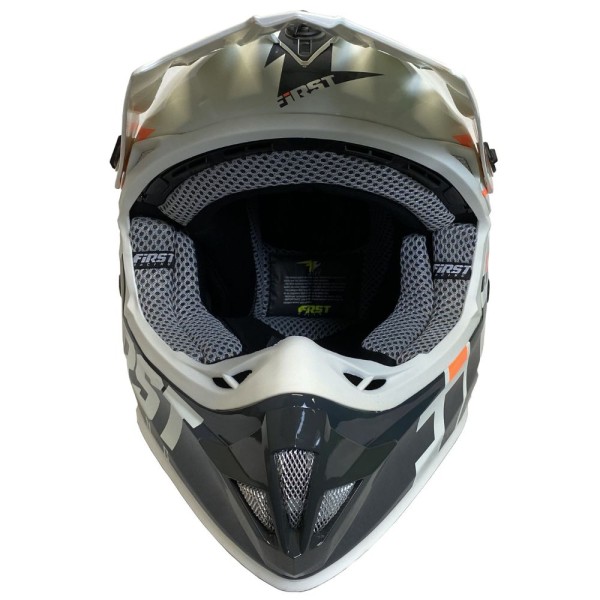 Casco MTB First Racing K2 Lightning Bolt Blanco / Gris / Naranja FIRST RACING - 1