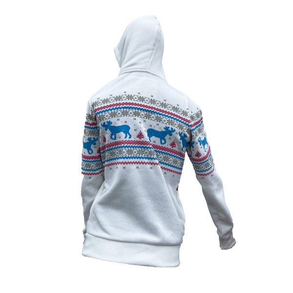 Rehall Jenniz Raindeer Snow Hoodie Women White