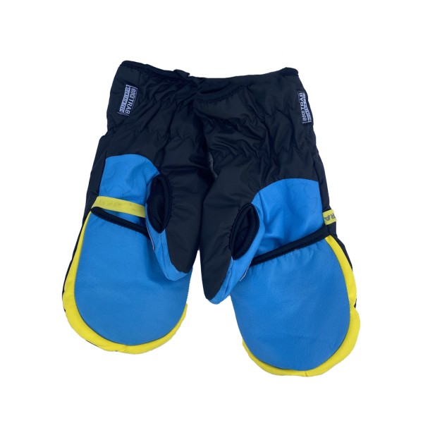 Skitrab Light Wool Cabrio Ski Mittens Black / Blue / Yellow  - 1