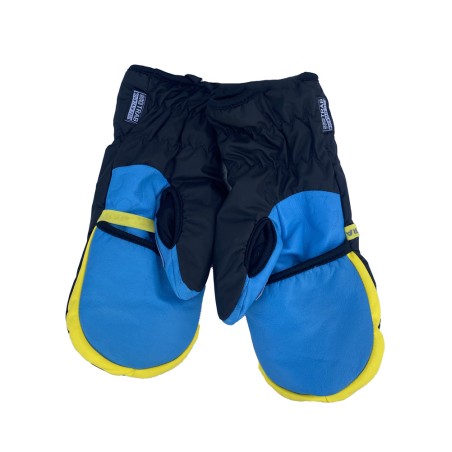 Skitrab Light Wool Cabrio Ski Mittens Negro / Azul / Amarillo  - 2
