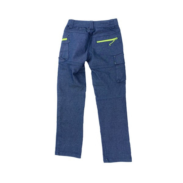 Pantalon Quechua Denim Junior Bleu  Jaune