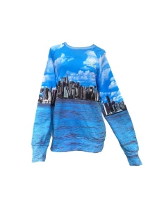 Franklin & Marshall Fleece-Pullover mit Rundhalsausschnitt in Brooklyn Blue FRANKLIN & MARSHALL - 1