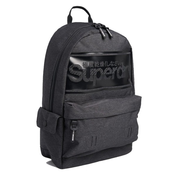 Superdry Stripe Logo Montana Mochila Carbón jaspeado