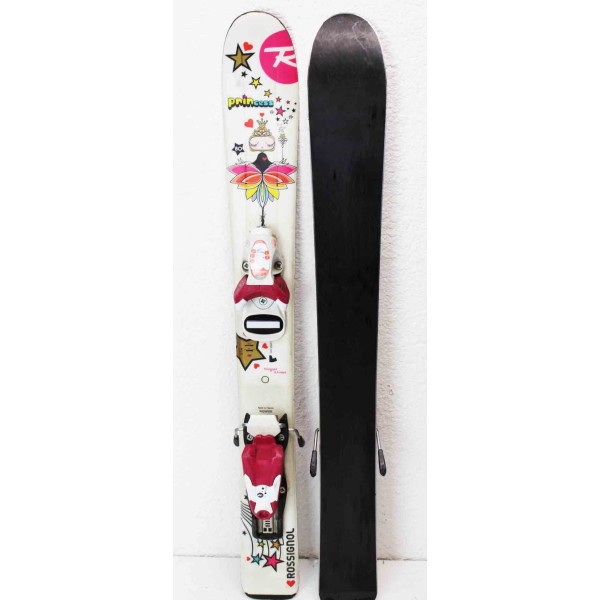 Pack Ski Rossignol Princess Weiss + Befestigungen Nachtigall