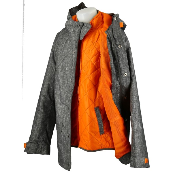 Chaqueta de esquí de Quechua Kutuna 3 en 1 Gris / Naranja