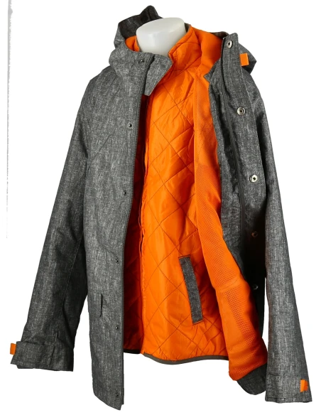 Ski-jacke von Quechua Kutuna 3-in-1-Grau / Orange