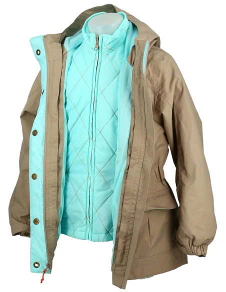 Ski-jacke von Quechua Kutuna 3-in-1-Beige / Blau