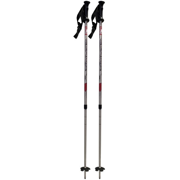 Kerma Telescopic Ski Poles Silver / Red