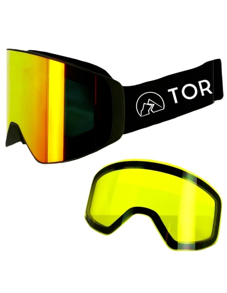 Skibrille Torrent HB197C Schwarz + Zusatzglas Gelb