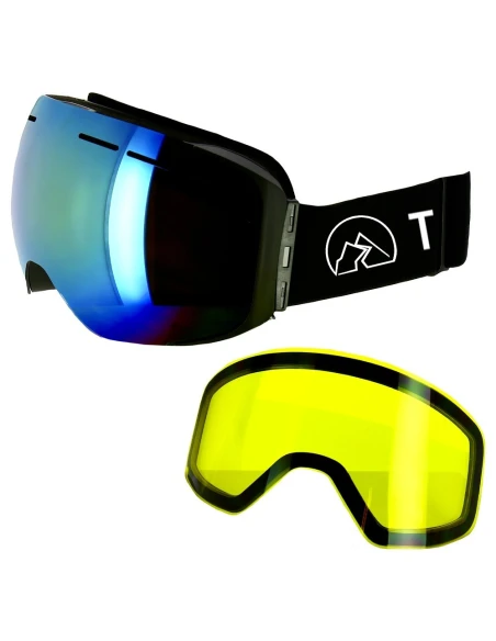 Skibrille Torrent OTG HB181B Schwarz + Zusatzglas Gelb